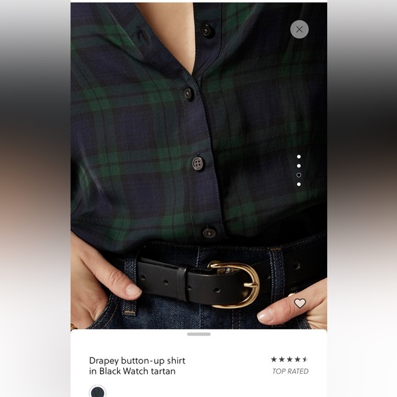 Jcrew Drapey button-up shirt in Black Watch tartan - Picture 2 of 4
